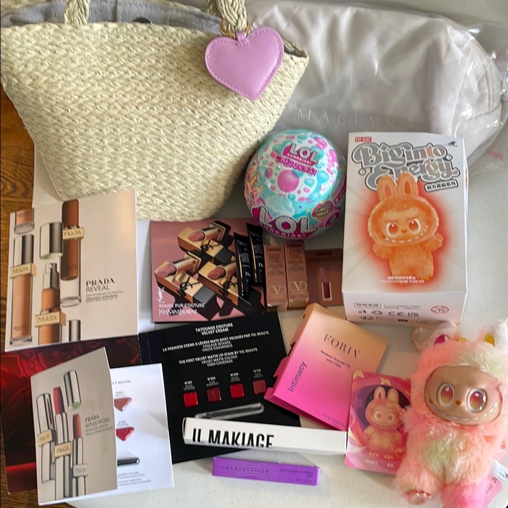 Prada Summer fun luxury beauty bundle  Straw Tote Bag with loyalty lafufu YSL